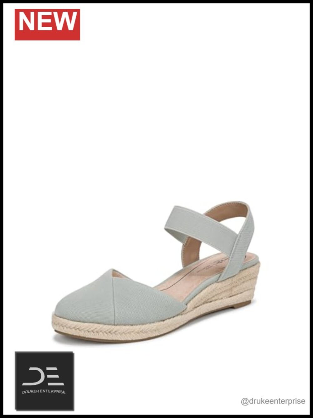Women's Espadrille Wedge Sandals with Braided Jute & Cushioned Footbed